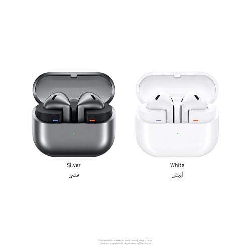 Samsung Galaxy Buds3, Silver, Wireless Bluetooth Earbuds with Adaptive EQ/ANC, Hi-Fi Sound, 360 Audio (UAE Version)