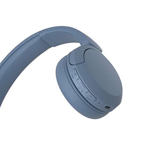 Sony WH-CH520 Wireless Headphones, 50 hours battery life, Clearer hands-free calling, Multipoint Connection, On-ear style, Blue, UAE Version - 1-Year warranty