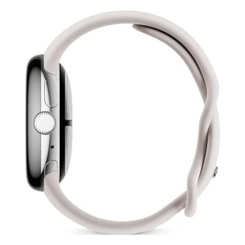 Google Pixel Watch 2 | 32GB+ 2GB RAM | Heart Rate Tracking, Stress Management,(4G LTE + Bluetooth/Wi-Fi, Silver Aluminium Case/Porcelain Active Band) (Renewed)
