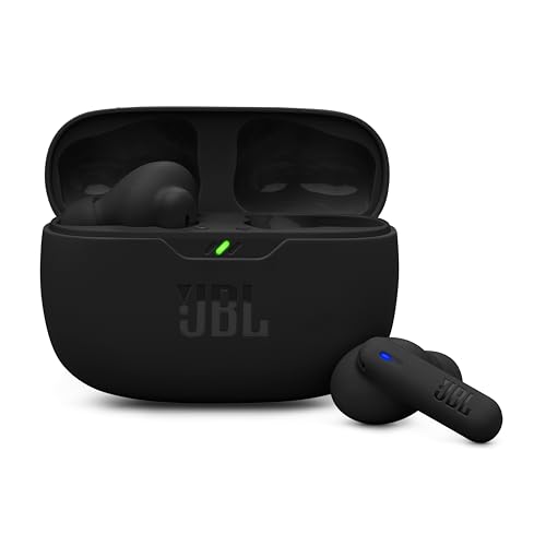 JBL Wave Beam 2 Adaptive Noise Cancelling with Smart Ambient True Wireless Earbuds, Deep Bass, Comfort Fit, 40H Battery, Hands-Free + VoiceAware, Water and Dust Resistant - Black, JBLWBEAM2BLK | Bluetooth 5.3, Up to 40 Hours of Autonomy