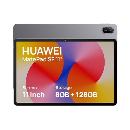 HUAWEI MatePad SE Tablet, 11-inch Eye Comfort Display, Large Capacity Battery, 8GB+128GB, Wifi, Nebula Grey - 2025 version