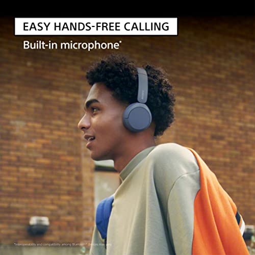 Sony WH-CH520 Wireless Headphones, 50 hours battery life, Clearer hands-free calling, Multipoint Connection, On-ear style, Blue, UAE Version - 1-Year warranty