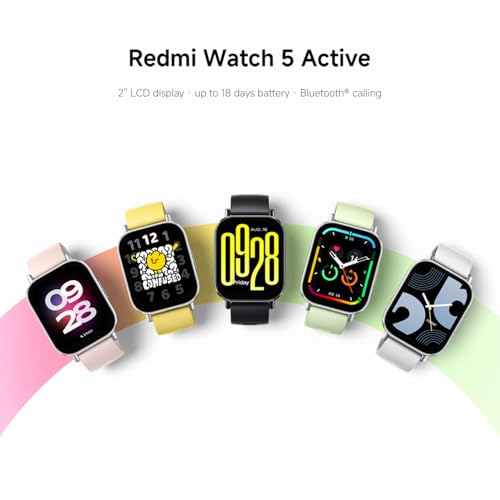 XIAOMI Redmi Smart Watch 6 for Men Women, 2.07'' AMOLED Fitness Watch with Heart Rate/Sleep/Stress Tracking, Activity Tracker 24 Days battery life, 5ATM, GPS, Android™ & iOS, Black