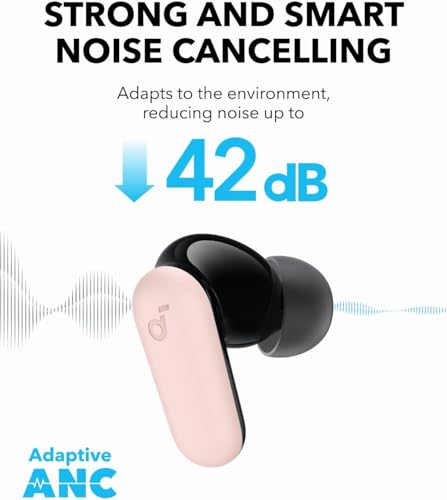 soundcore P30i by Anker Noise Cancelling Earbuds, Strong and Smart Noise Cancelling, Powerful Bass, 45H Playtime, 2-in-1 Case and Phone Stand, IP54, Wireless Earbuds, Bluetooth 5.4, App Control | Strong and Smart Noise Cancelling, Powerful Bass