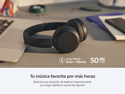 Sony WH-CH520 Wireless Headphones, 50 hours battery life, Clearer hands-free calling, Multipoint Connection, On-ear style, Blue, UAE Version - 1-Year warranty