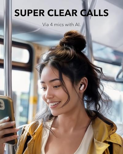 soundcore P30i by Anker Noise Cancelling Earbuds, Strong and Smart Noise Cancelling, Powerful Bass, 45H Playtime, 2-in-1 Case and Phone Stand, IP54, Wireless Earbuds, Bluetooth 5.4, App Control | Strong and Smart Noise Cancelling, Powerful Bass