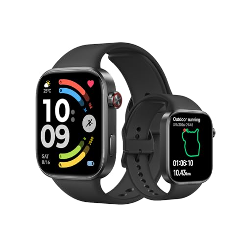 XIAOMI Redmi Smart Watch 6 for Men Women, 2.07'' AMOLED Fitness Watch with Heart Rate/Sleep/Stress Tracking, Activity Tracker 24 Days battery life, 5ATM, GPS, Android™ & iOS, Black