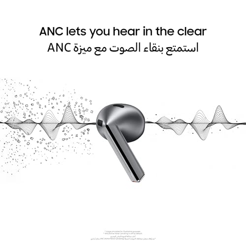 Samsung Galaxy Buds3, Silver, Wireless Bluetooth Earbuds with Adaptive EQ/ANC, Hi-Fi Sound, 360 Audio (UAE Version)