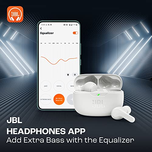 JBL Wave Beam 2 Adaptive Noise Cancelling with Smart Ambient True Wireless Earbuds, Deep Bass, Comfort Fit, 40H Battery, Hands-Free + VoiceAware, Water and Dust Resistant - Black, JBLWBEAM2BLK | Bluetooth 5.3, Up to 40 Hours of Autonomy