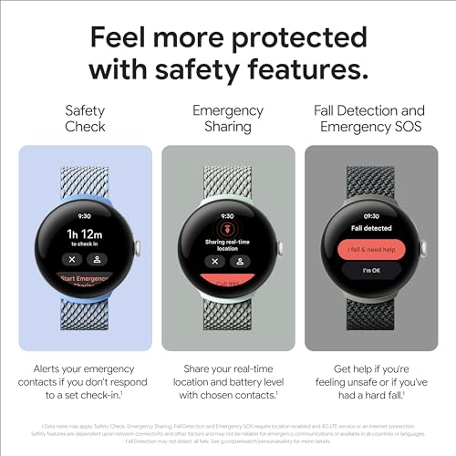 Google Pixel Watch 2 | 32GB+ 2GB RAM | Heart Rate Tracking, Stress Management,(4G LTE + Bluetooth/Wi-Fi, Silver Aluminium Case/Porcelain Active Band) (Renewed)