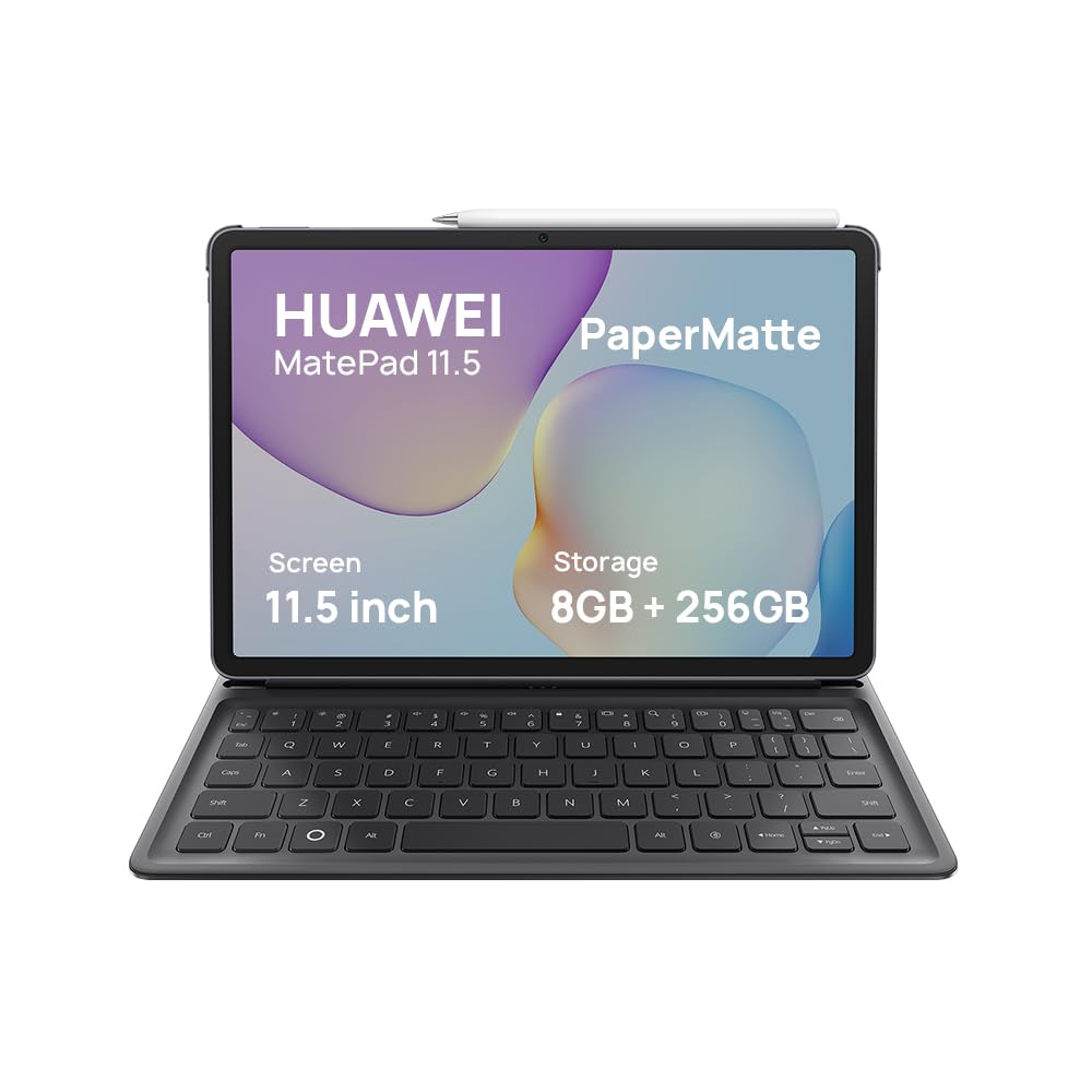 HUAWEI MatePad 11.5 2025 Tablet 2.5K 120Hz PaperMatte Display, 8+256GB, 10100 mAh, 40W SuperCharge, WPS Office, Quad Speakers, Detachable Keyboard, Grey