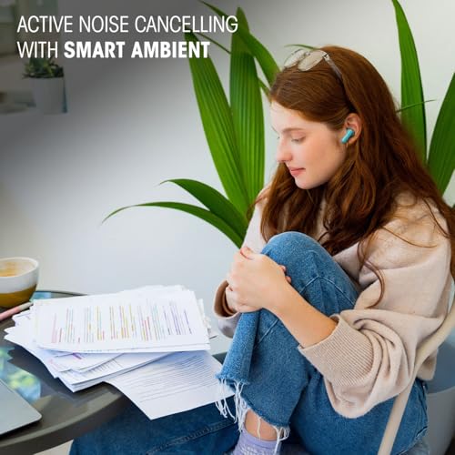 JBL Wave Beam 2 Adaptive Noise Cancelling with Smart Ambient True Wireless Earbuds, Deep Bass, Comfort Fit, 40H Battery, Hands-Free + VoiceAware, Water and Dust Resistant - Black, JBLWBEAM2BLK | Bluetooth 5.3, Up to 40 Hours of Autonomy