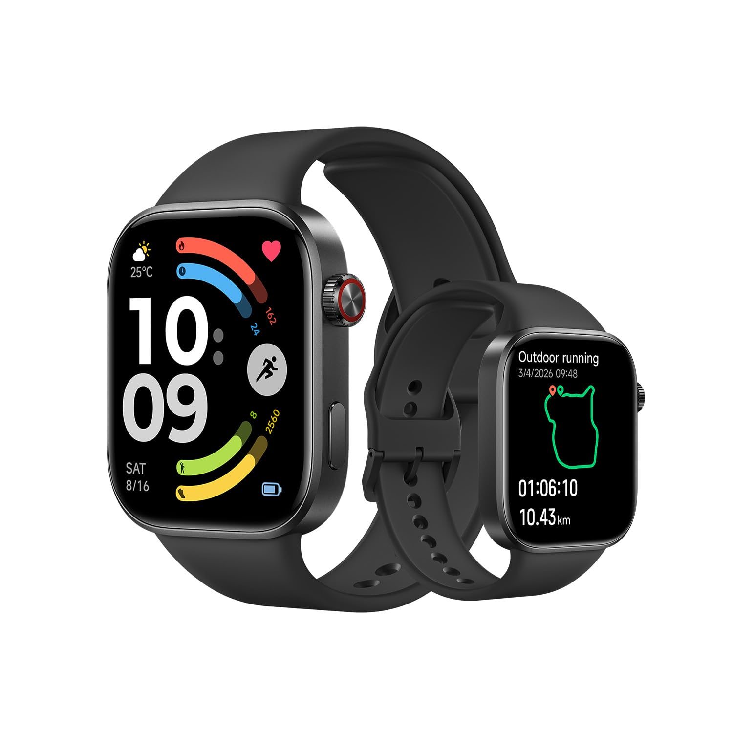 XIAOMI Redmi Smart Watch 6 for Men Women, 2.07'' AMOLED Fitness Watch with Heart Rate/Sleep/Stress Tracking, Activity Tracker 24 Days battery life, 5ATM, GPS, Android™ & iOS, Black