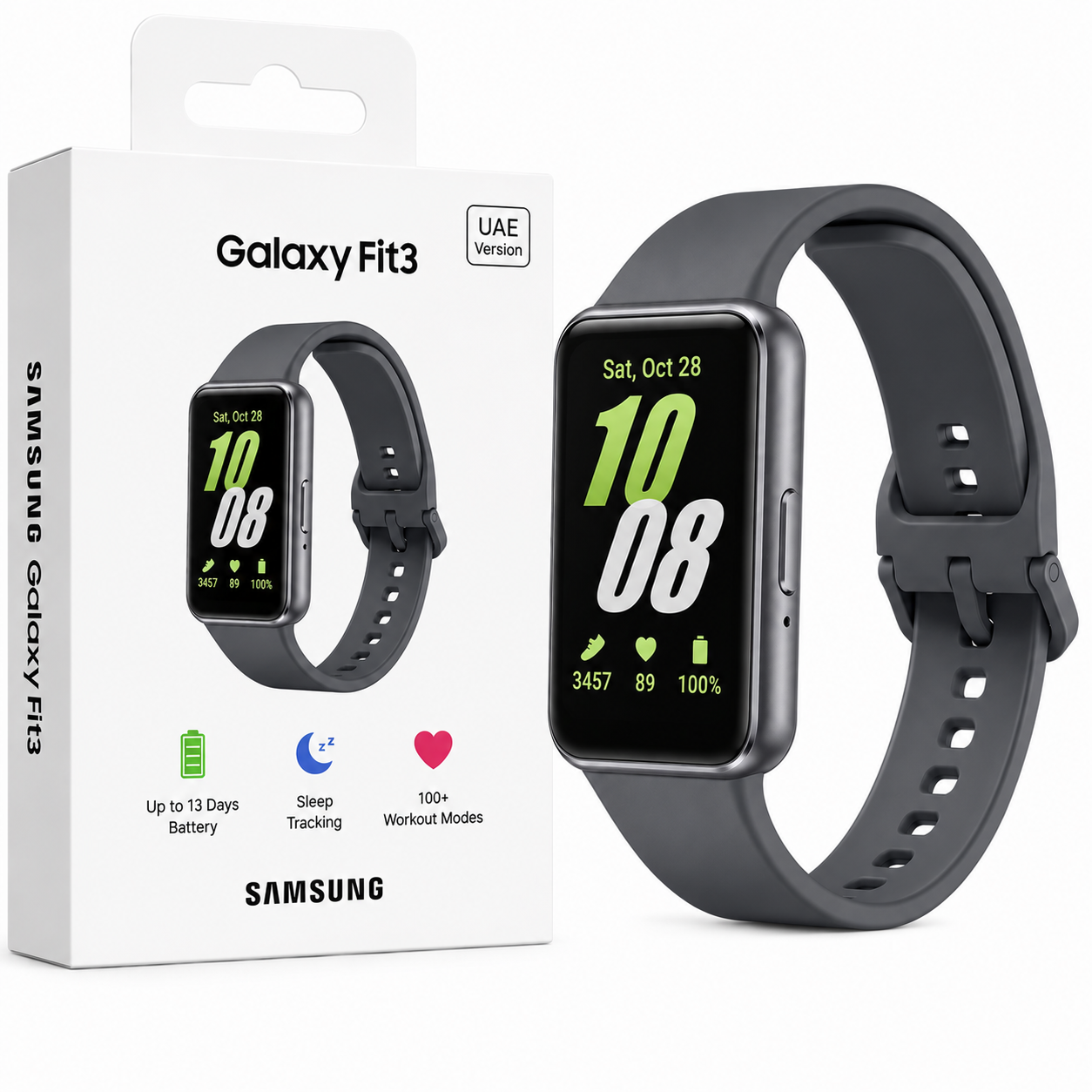 Samsung Galaxy Fit3 (UAE Version) Smart Fitness Band | AMOLED Display, Health Tracking & 13-Day Battery