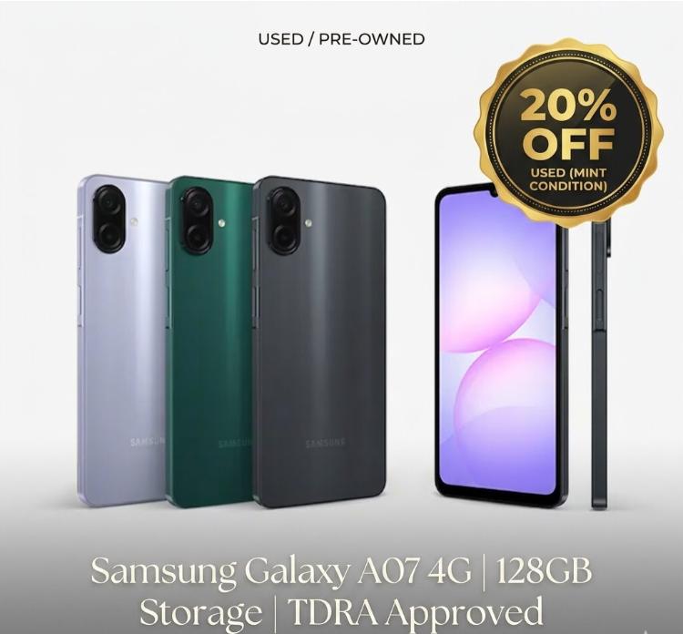 Samsung Galaxy A07 4G (Used) - 128GB Storage - 4GB RAM - TDRA Approved